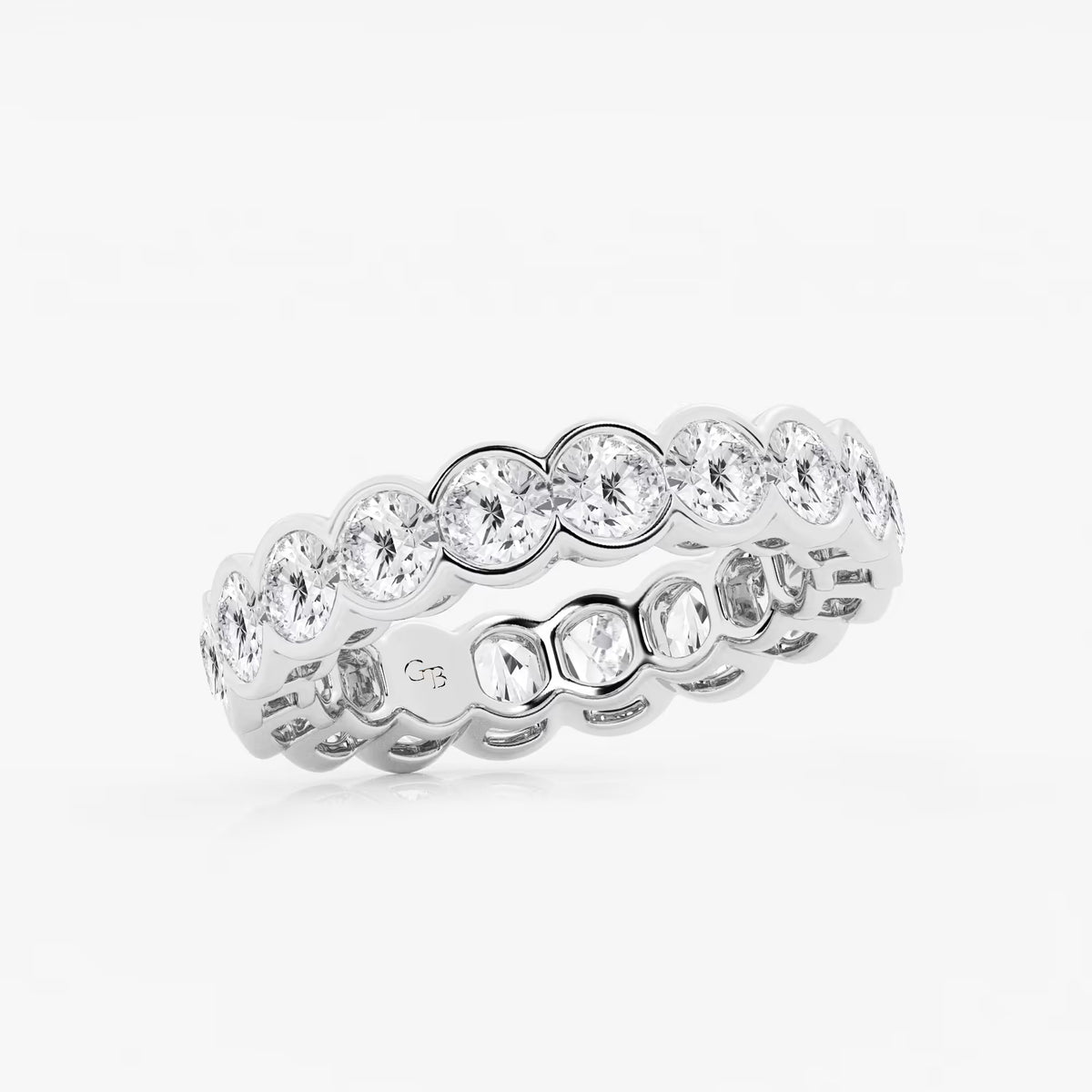 GWA054 - Additional Image 1 for  4 ctw Round Lab Grown Diamond Half Bezel Eternity Band - 4.7mm Width