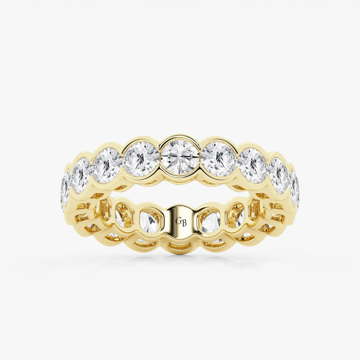GWA054 - 4 ctw Round Lab Grown Diamond Half Bezel Eternity Band - 4.7mm Width