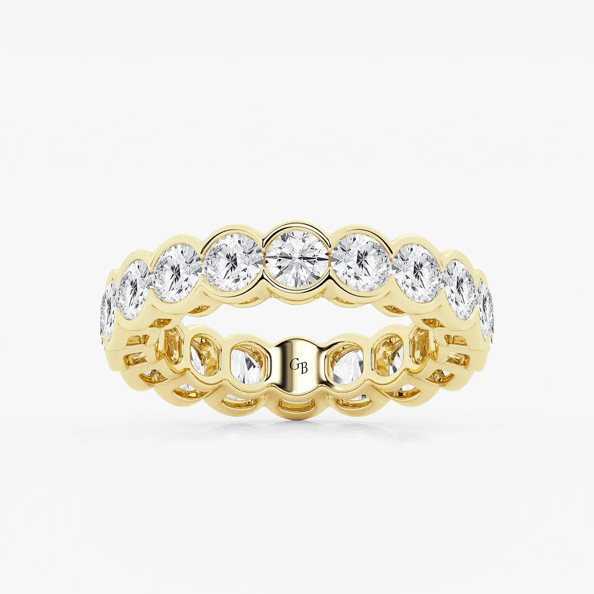 GWA054 - product video for 4 ctw Round Lab Grown Diamond Half Bezel Eternity Band - 4.7mm Width