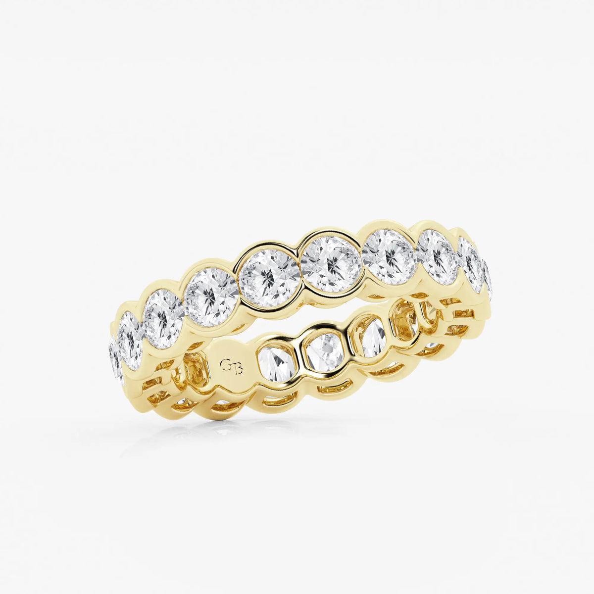 GWA054 - Additional Image 1 for  4 ctw Round Lab Grown Diamond Half Bezel Eternity Band - 4.7mm Width