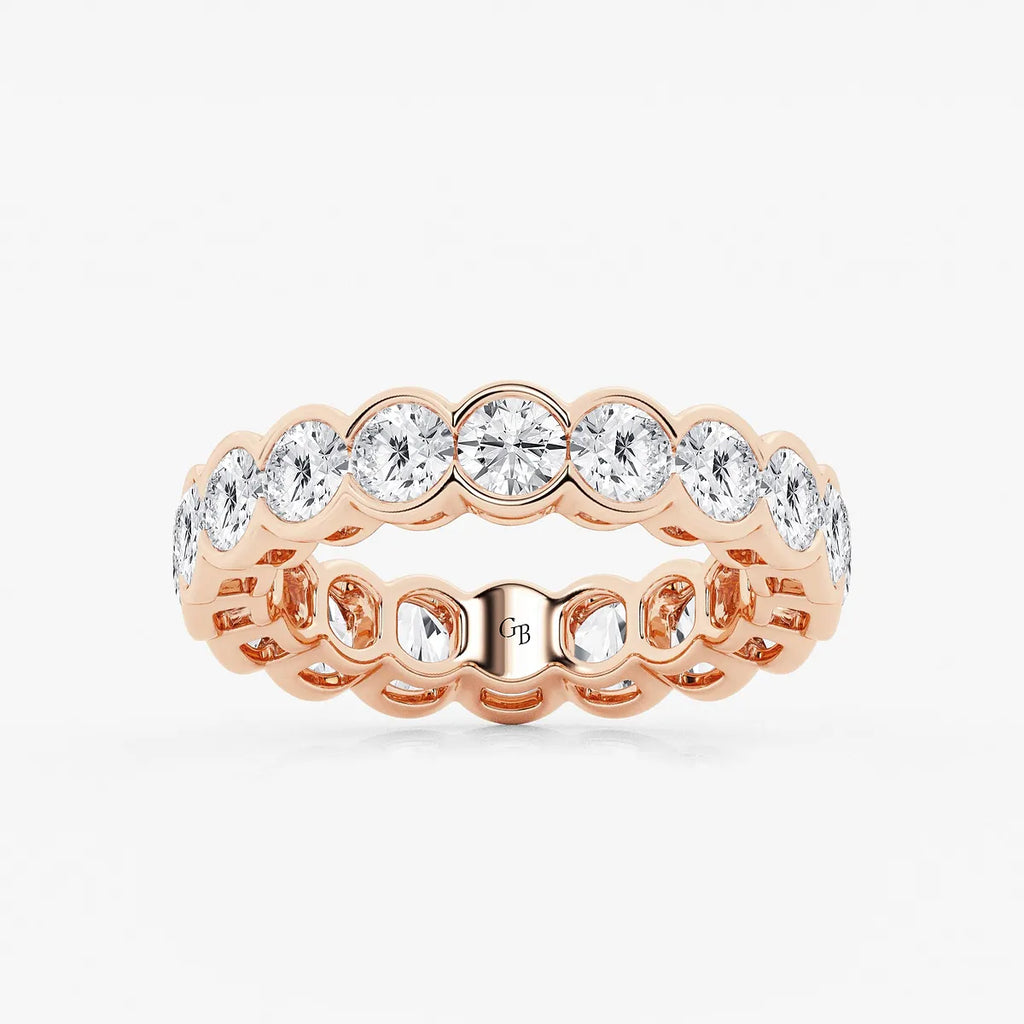 GWA054 - product video for 4 ctw Round Lab Grown Diamond Half Bezel Eternity Band - 4.7mm Width