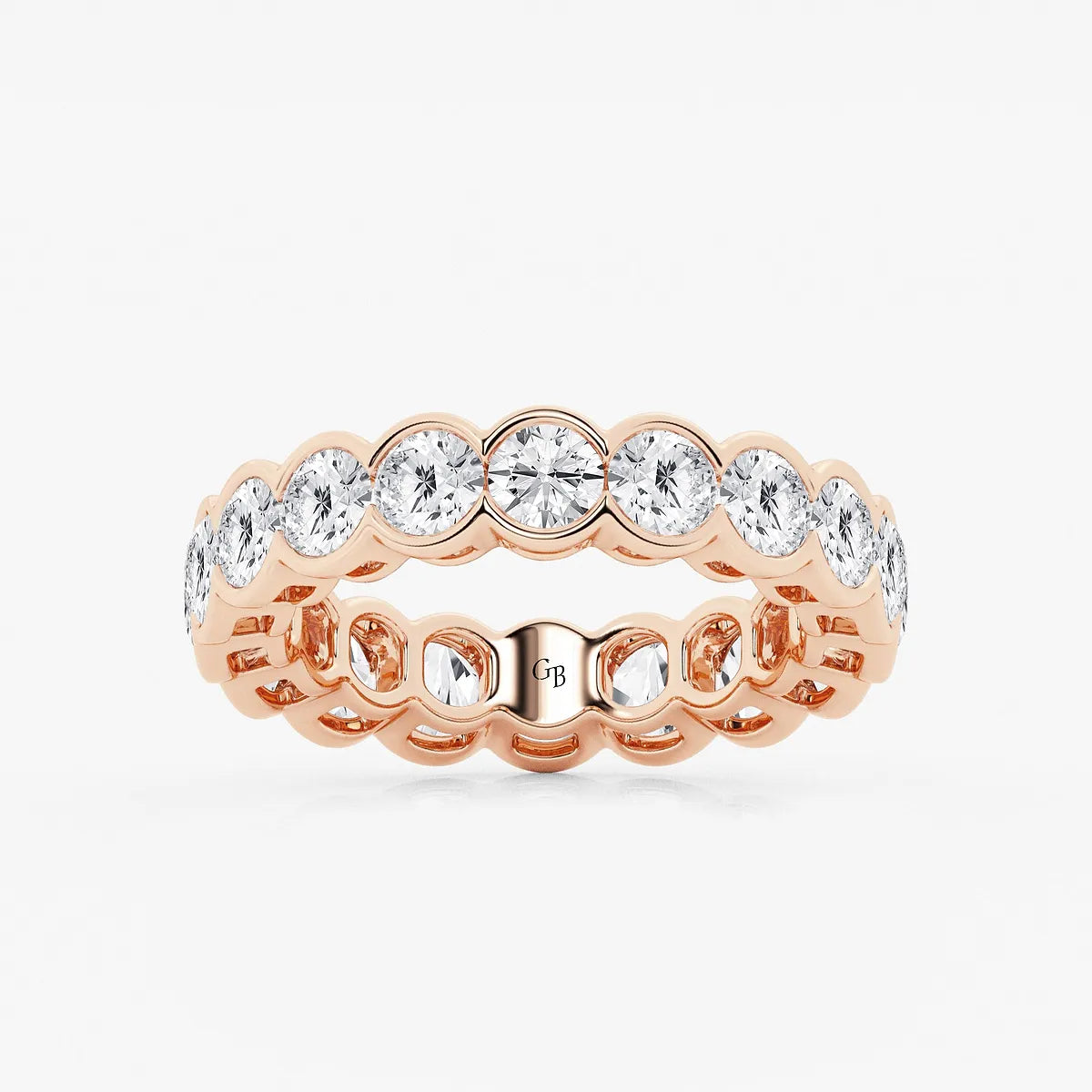 GWA054 - product video for 4 ctw Round Lab Grown Diamond Half Bezel Eternity Band - 4.7mm Width