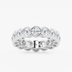GWA054 - 5 ctw Round Lab Grown Diamond Half Bezel Eternity Band - 5.4mm Width