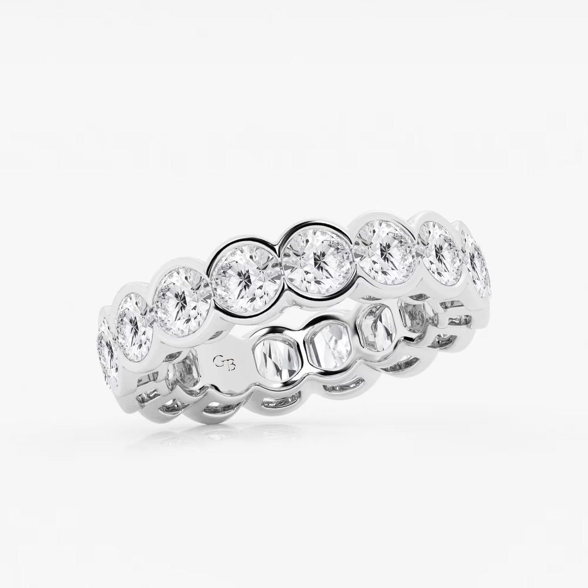 GWA054 - Additional Image 1 for  5 ctw Round Lab Grown Diamond Half Bezel Eternity Band - 5.4mm Width