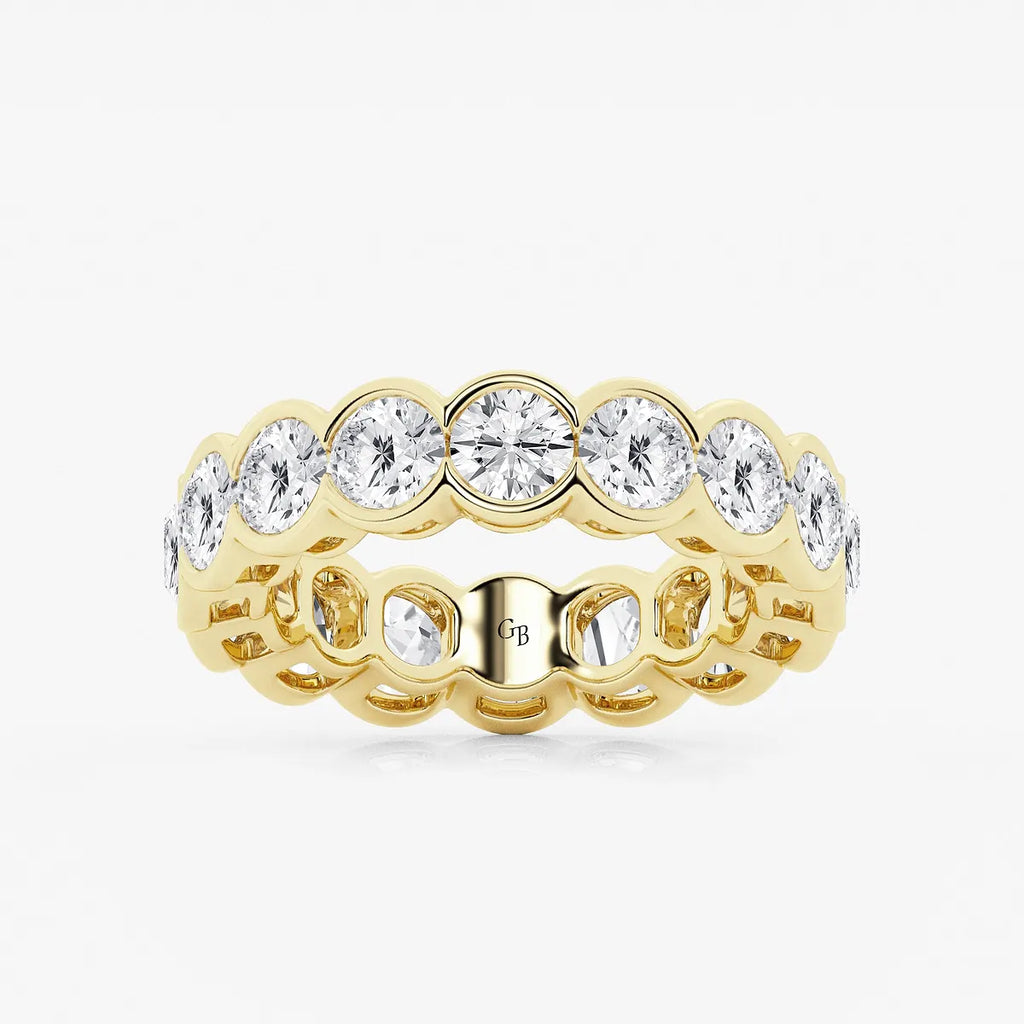 GWA054 - product video for 5 ctw Round Lab Grown Diamond Half Bezel Eternity Band - 5.4mm Width