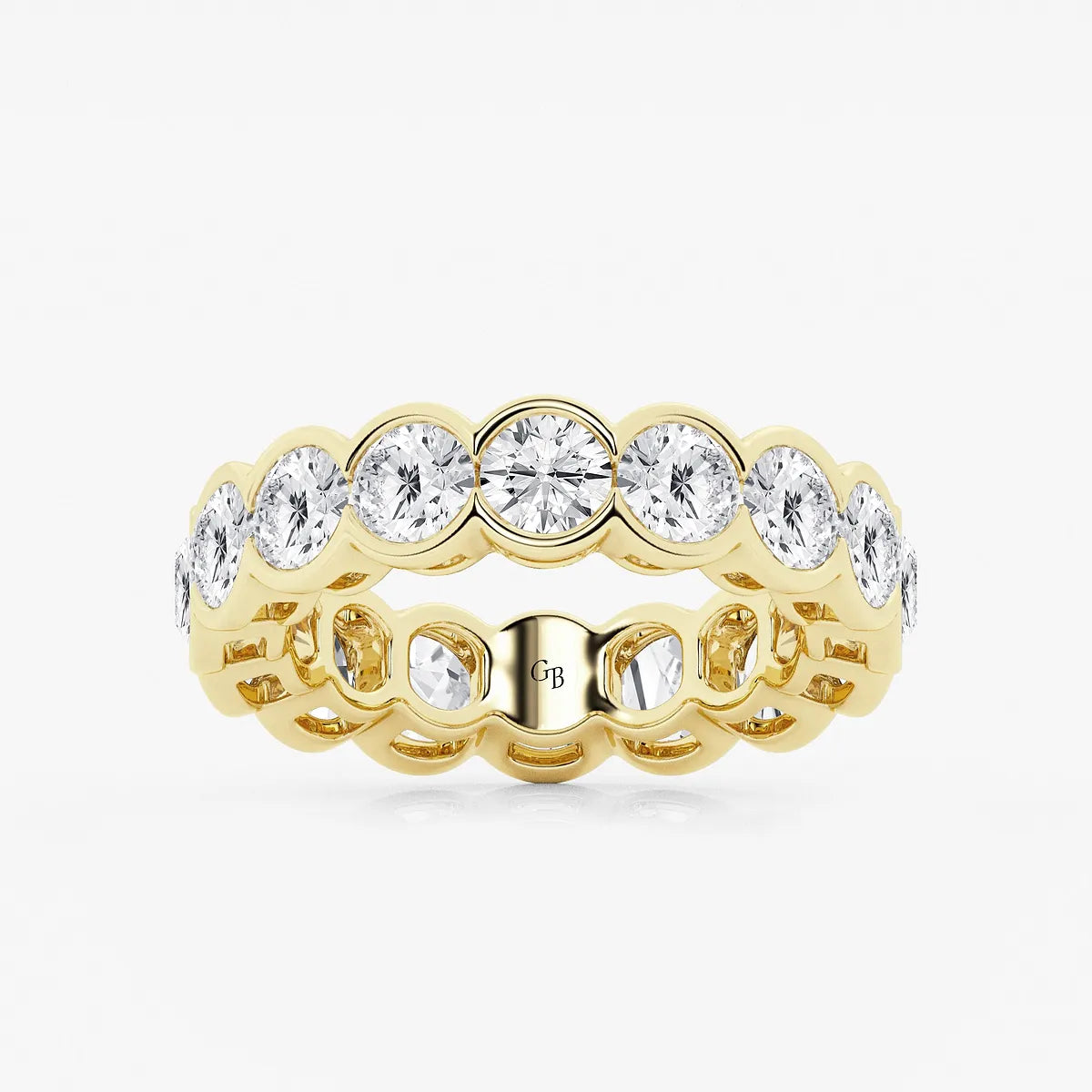 GWA054 - product video for 5 ctw Round Lab Grown Diamond Half Bezel Eternity Band - 5.4mm Width