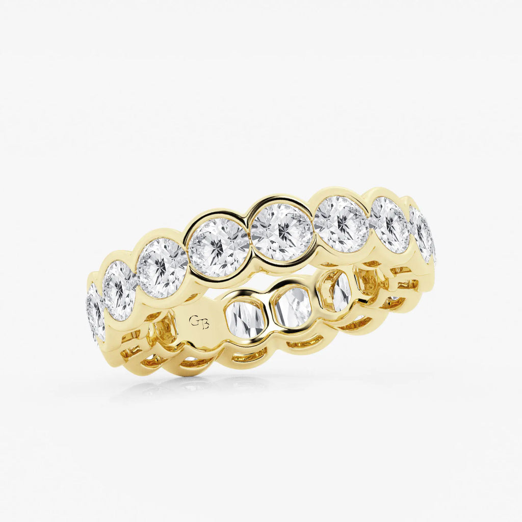 GWA054 - Additional Image 1 for  5 ctw Round Lab Grown Diamond Half Bezel Eternity Band - 5.4mm Width