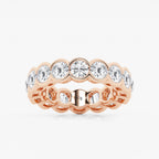 GWA054 - 5 ctw Round Lab Grown Diamond Half Bezel Eternity Band - 5.4mm Width