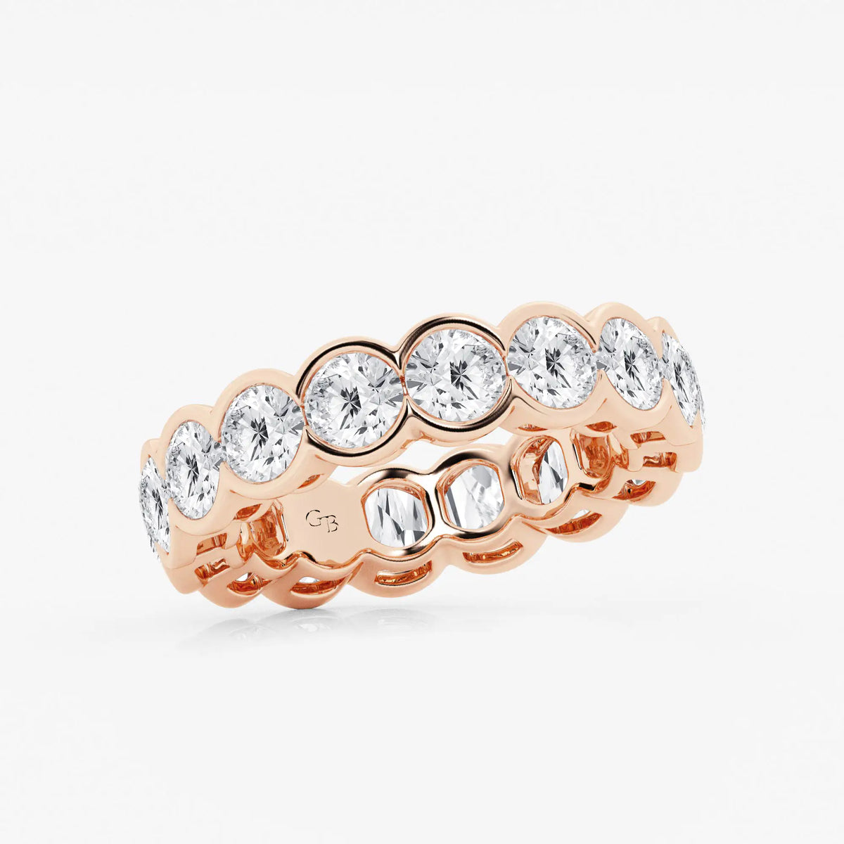 GWA054 - Additional Image 1 for  5 ctw Round Lab Grown Diamond Half Bezel Eternity Band - 5.4mm Width