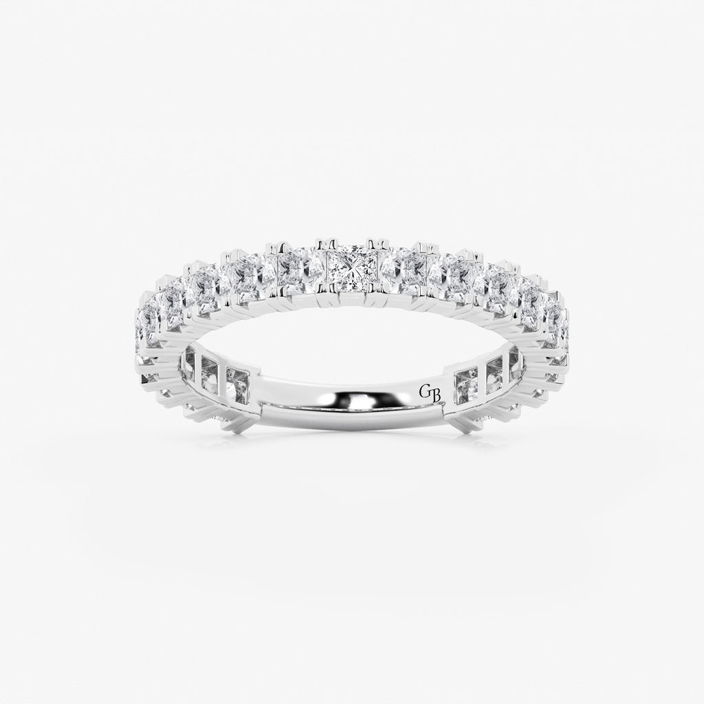 GWA056 - 1 1/2 ctw Princess Lab Grown Diamond Three Quarter Eternity Wedding Band