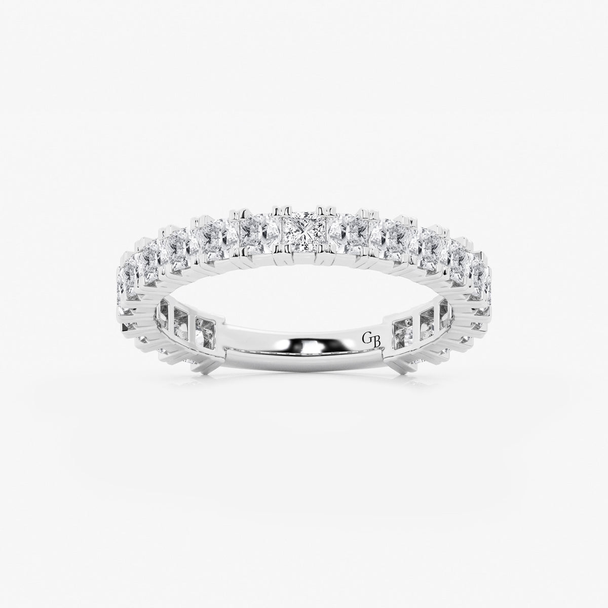 GWA056 - 1 1/2 ctw Princess Lab Grown Diamond Three Quarter Eternity Wedding Band