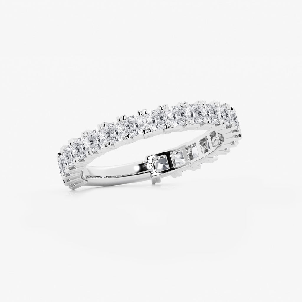 GWA056 - Additional Image 1 for  1 1/2 ctw Princess Lab Grown Diamond Three Quarter Eternity Wedding Band