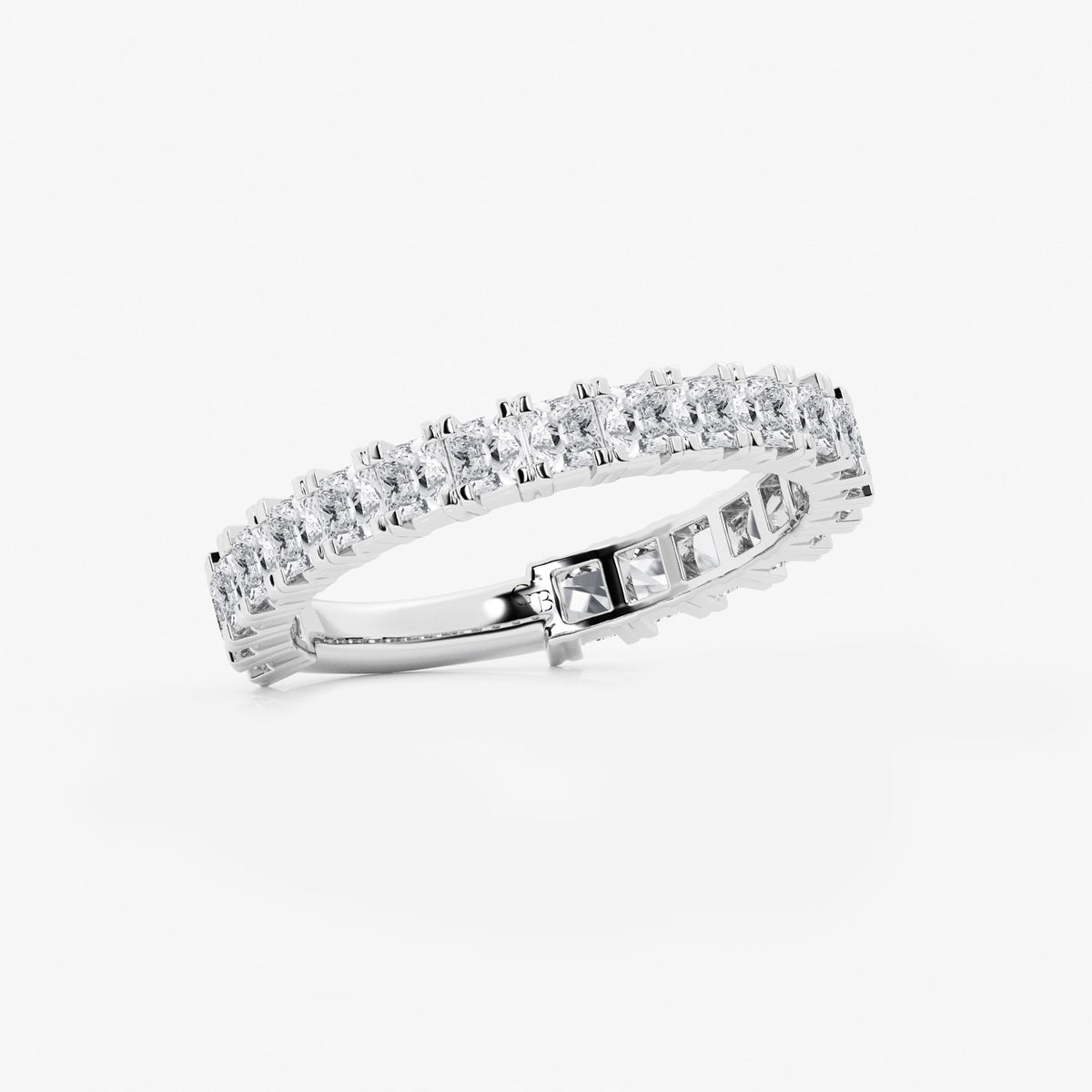 GWA056 - Additional Image 1 for  1 1/2 ctw Princess Lab Grown Diamond Three Quarter Eternity Wedding Band