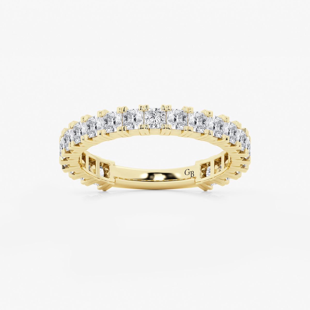GWA056 - 1 1/2 ctw Princess Lab Grown Diamond Three Quarter Eternity Wedding Band