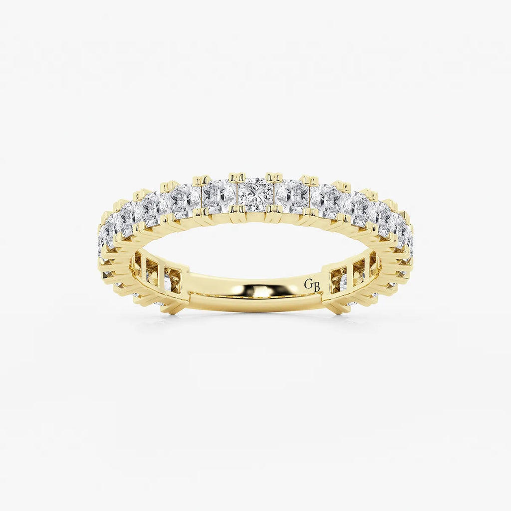GWA056 - product video for 1 1/2 ctw Princess Lab Grown Diamond Three Quarter Eternity Wedding Band