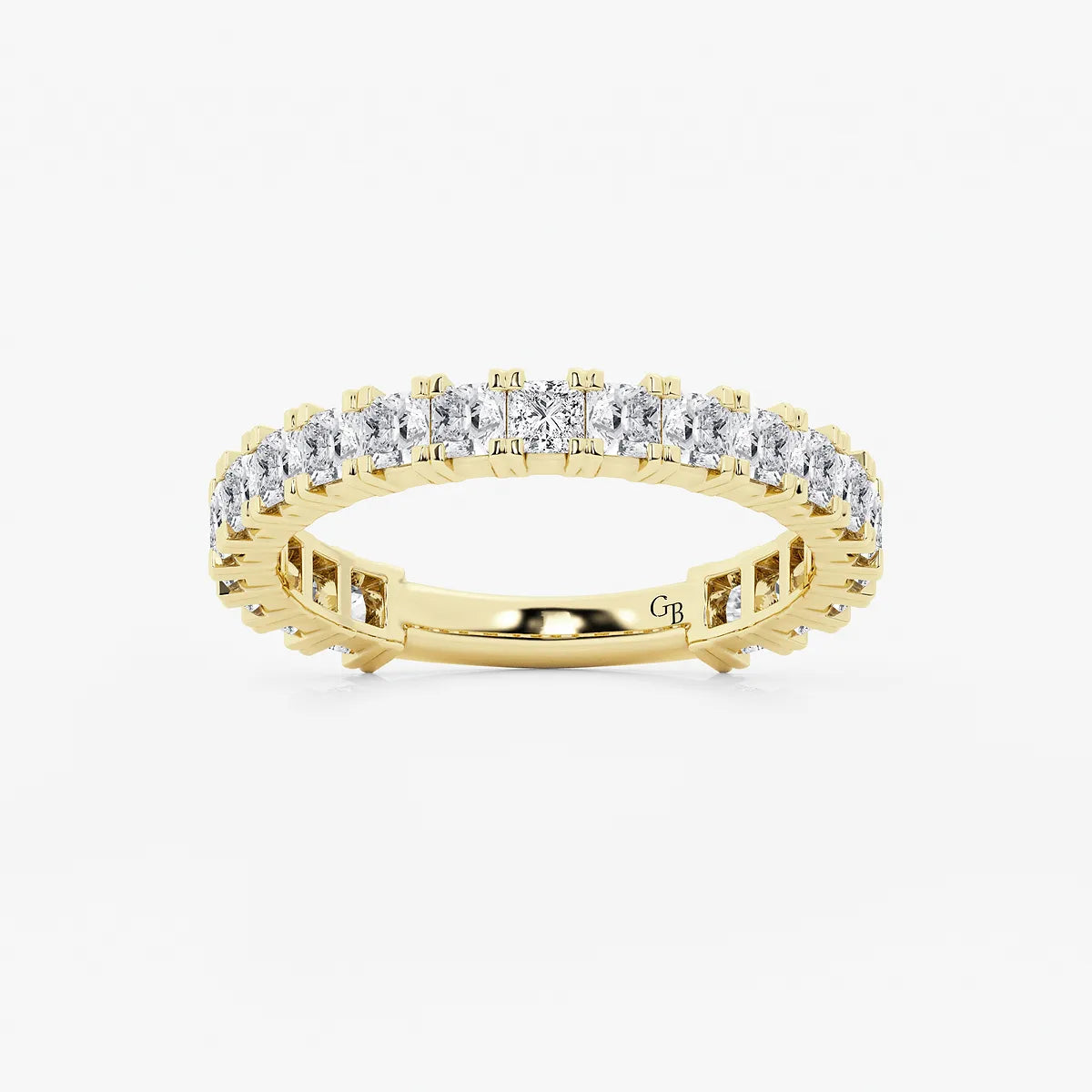 GWA056 - product video for 1 1/2 ctw Princess Lab Grown Diamond Three Quarter Eternity Wedding Band