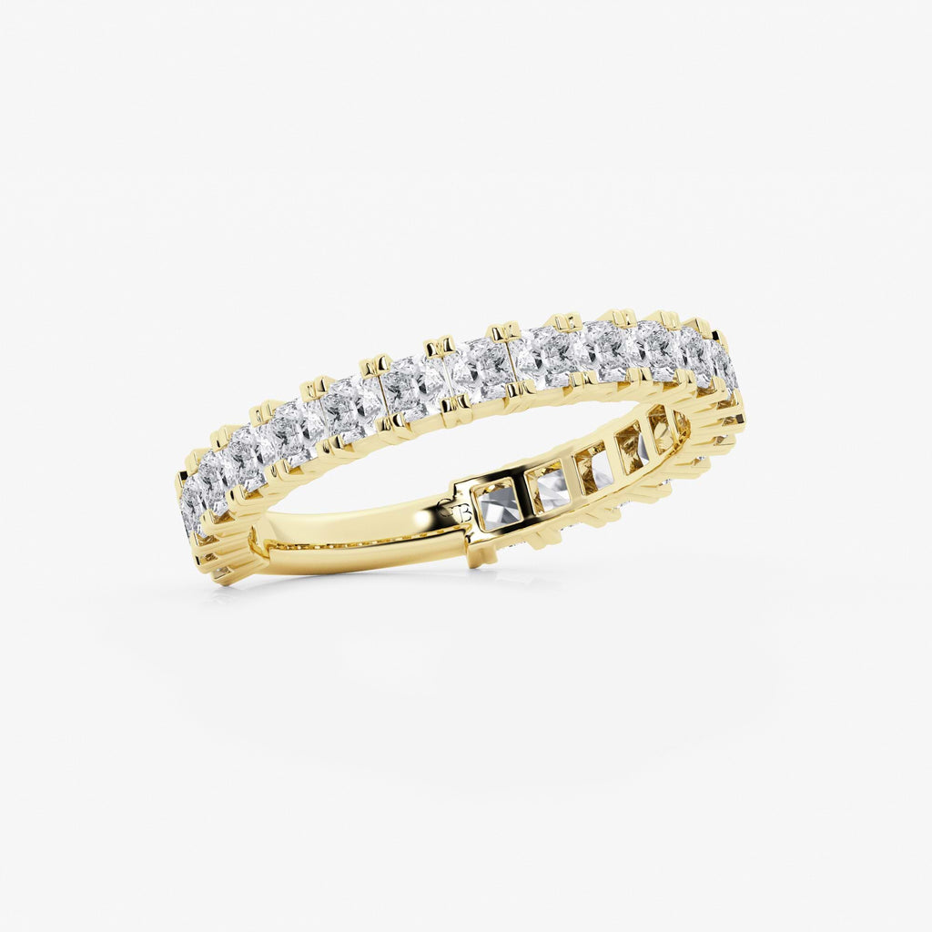 GWA056 - Additional Image 1 for  1 1/2 ctw Princess Lab Grown Diamond Three Quarter Eternity Wedding Band