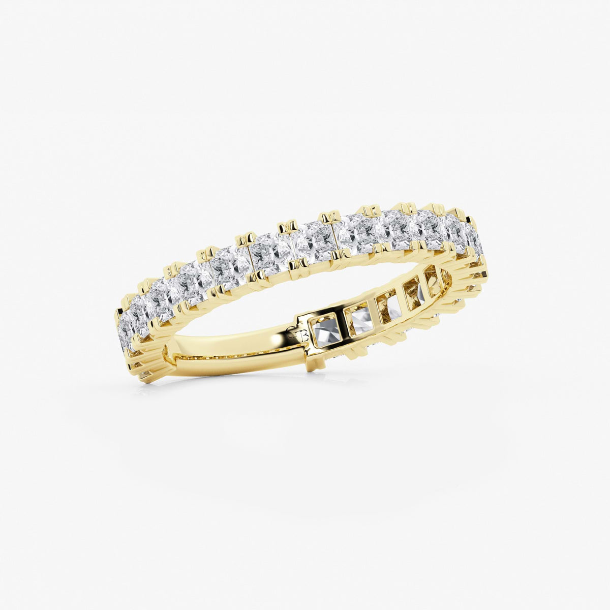 GWA056 - Additional Image 1 for  1 1/2 ctw Princess Lab Grown Diamond Three Quarter Eternity Wedding Band
