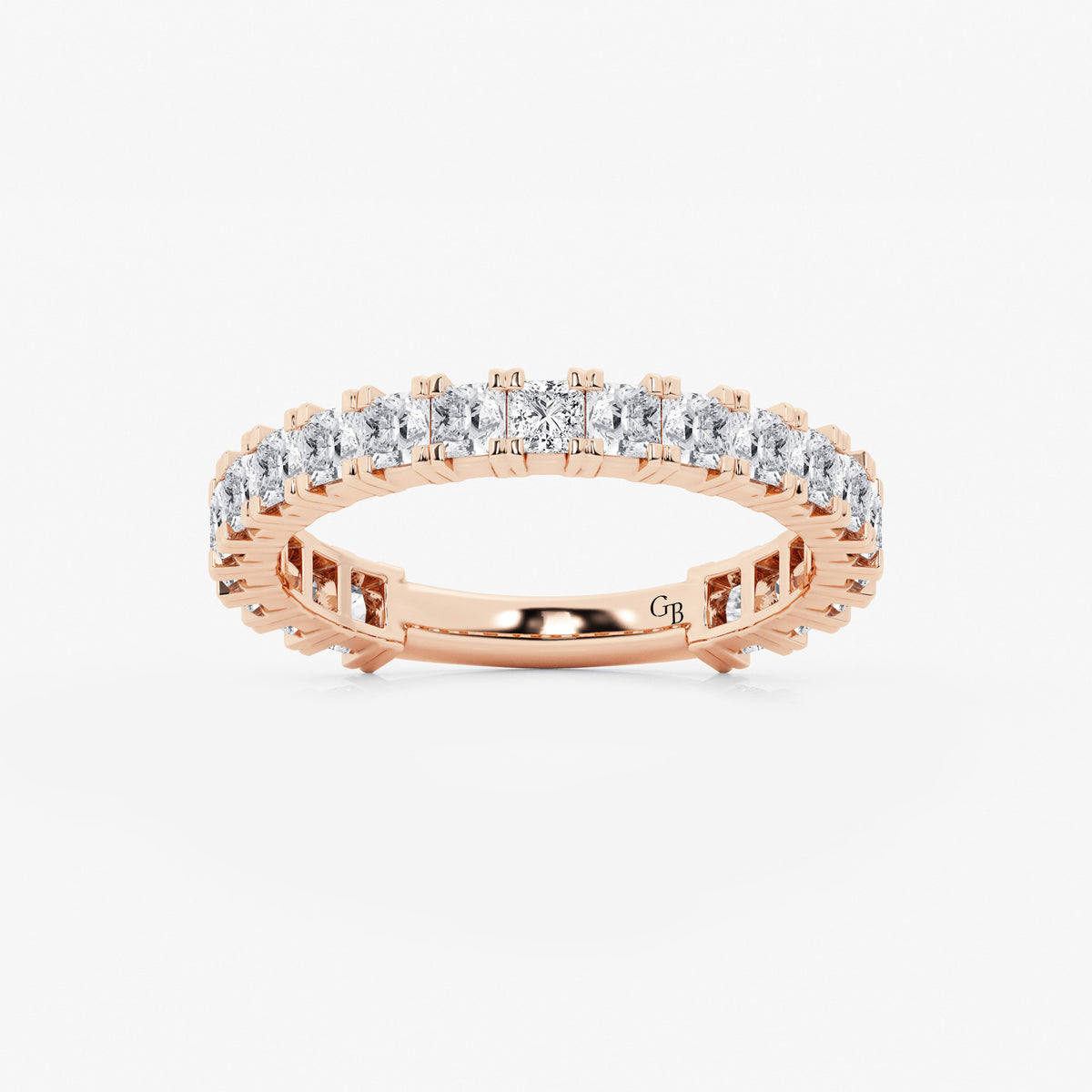 GWA056 - 1 1/2 ctw Princess Lab Grown Diamond Three Quarter Eternity Wedding Band