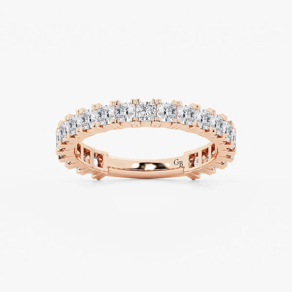 GWA056 - product video for 1 1/2 ctw Princess Lab Grown Diamond Three Quarter Eternity Wedding Band