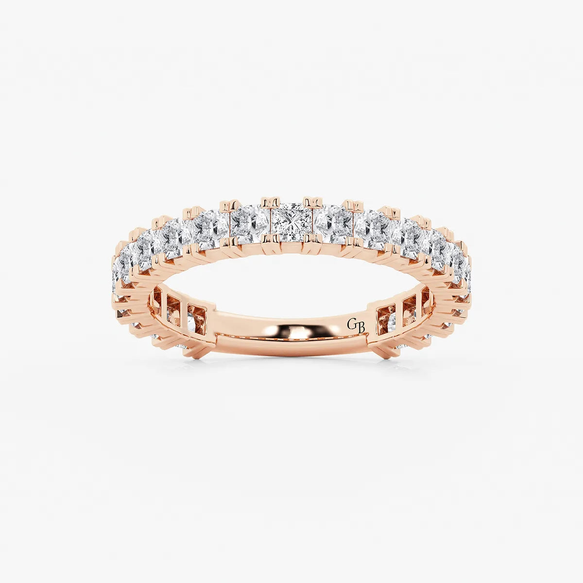 GWA056 - product video for 1 1/2 ctw Princess Lab Grown Diamond Three Quarter Eternity Wedding Band