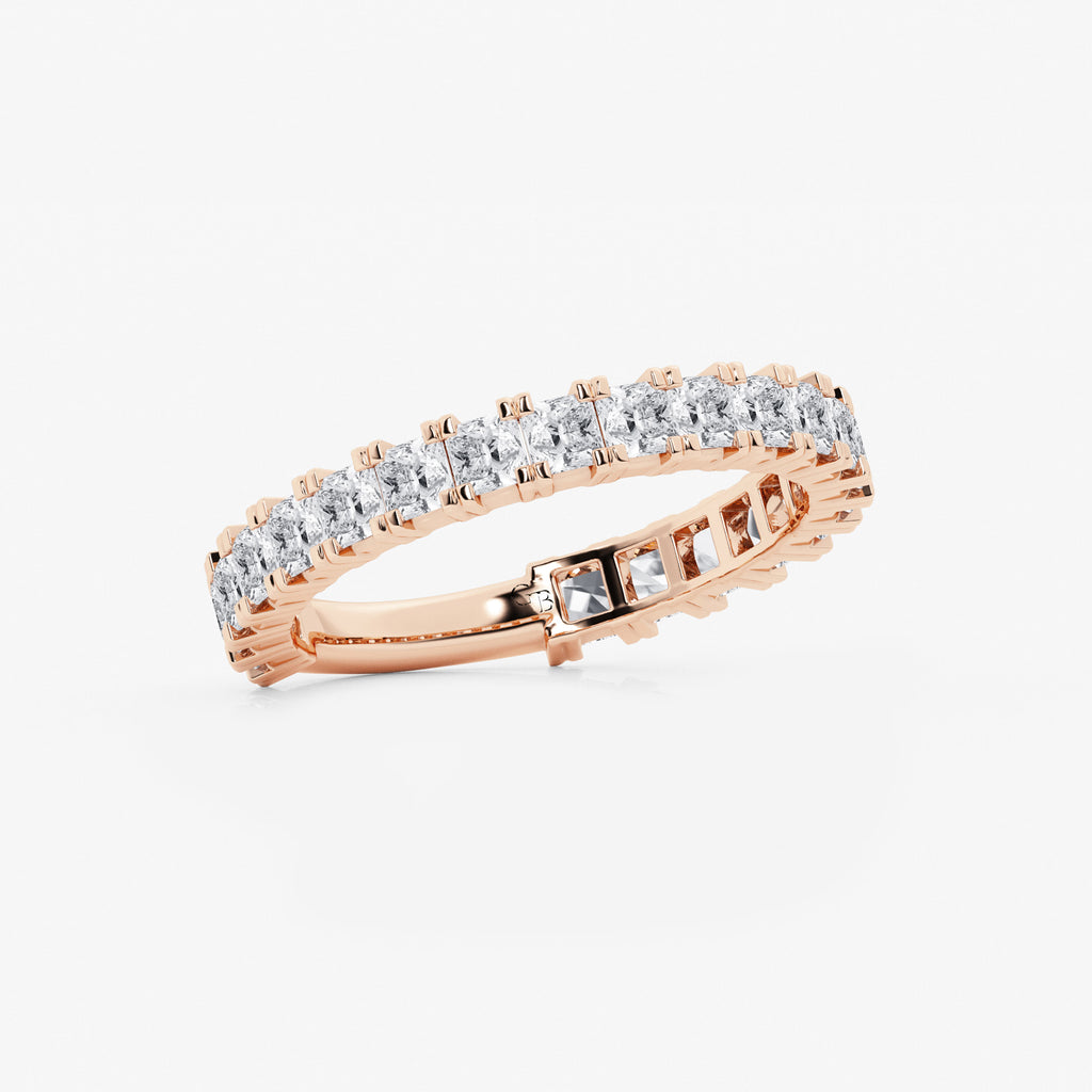 GWA056 - Additional Image 1 for  1 1/2 ctw Princess Lab Grown Diamond Three Quarter Eternity Wedding Band