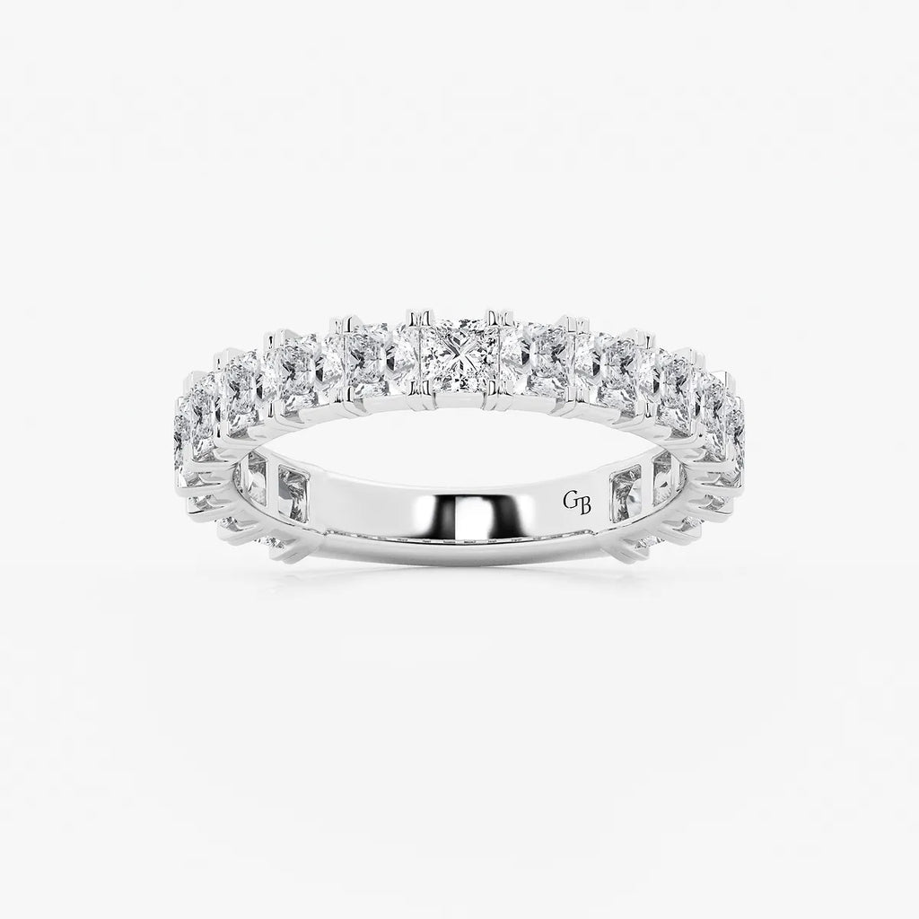 GWA056 - product video for 2 ctw Princess Lab Grown Diamond Three Quarter Eternity Wedding Band