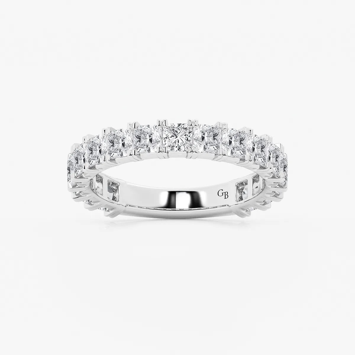 GWA056 - product video for 2 ctw Princess Lab Grown Diamond Three Quarter Eternity Wedding Band