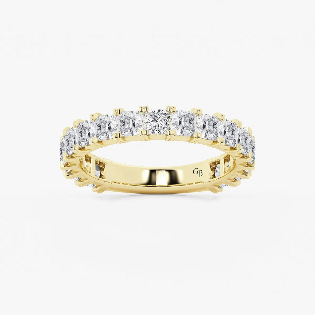 GWA056 - product video for 2 ctw Princess Lab Grown Diamond Three Quarter Eternity Wedding Band