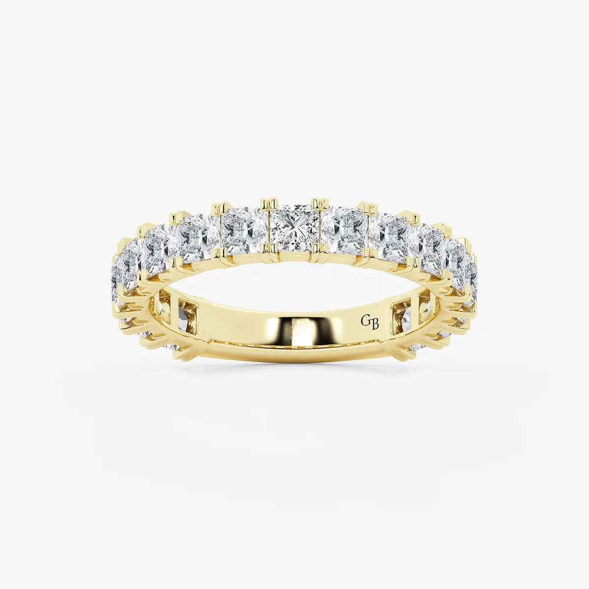 GWA056 - product video for 2 ctw Princess Lab Grown Diamond Three Quarter Eternity Wedding Band
