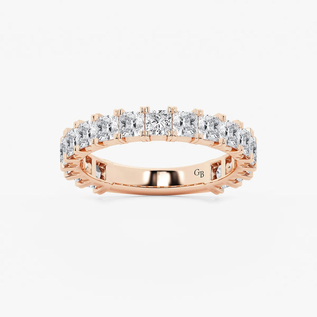 GWA056 - product video for 2 ctw Princess Lab Grown Diamond Three Quarter Eternity Wedding Band