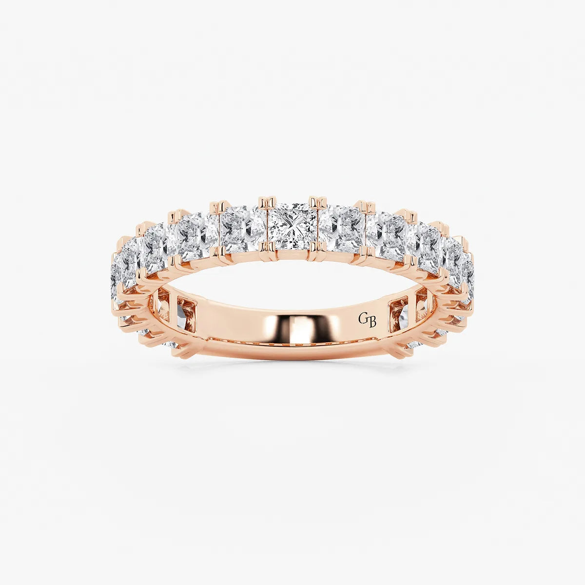 GWA056 - product video for 2 ctw Princess Lab Grown Diamond Three Quarter Eternity Wedding Band