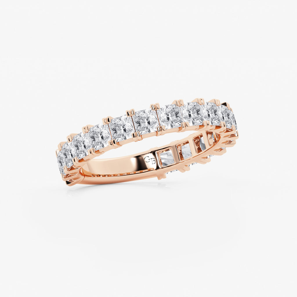 GWA056 - Additional Image 1 for  2 ctw Princess Lab Grown Diamond Three Quarter Eternity Wedding Band