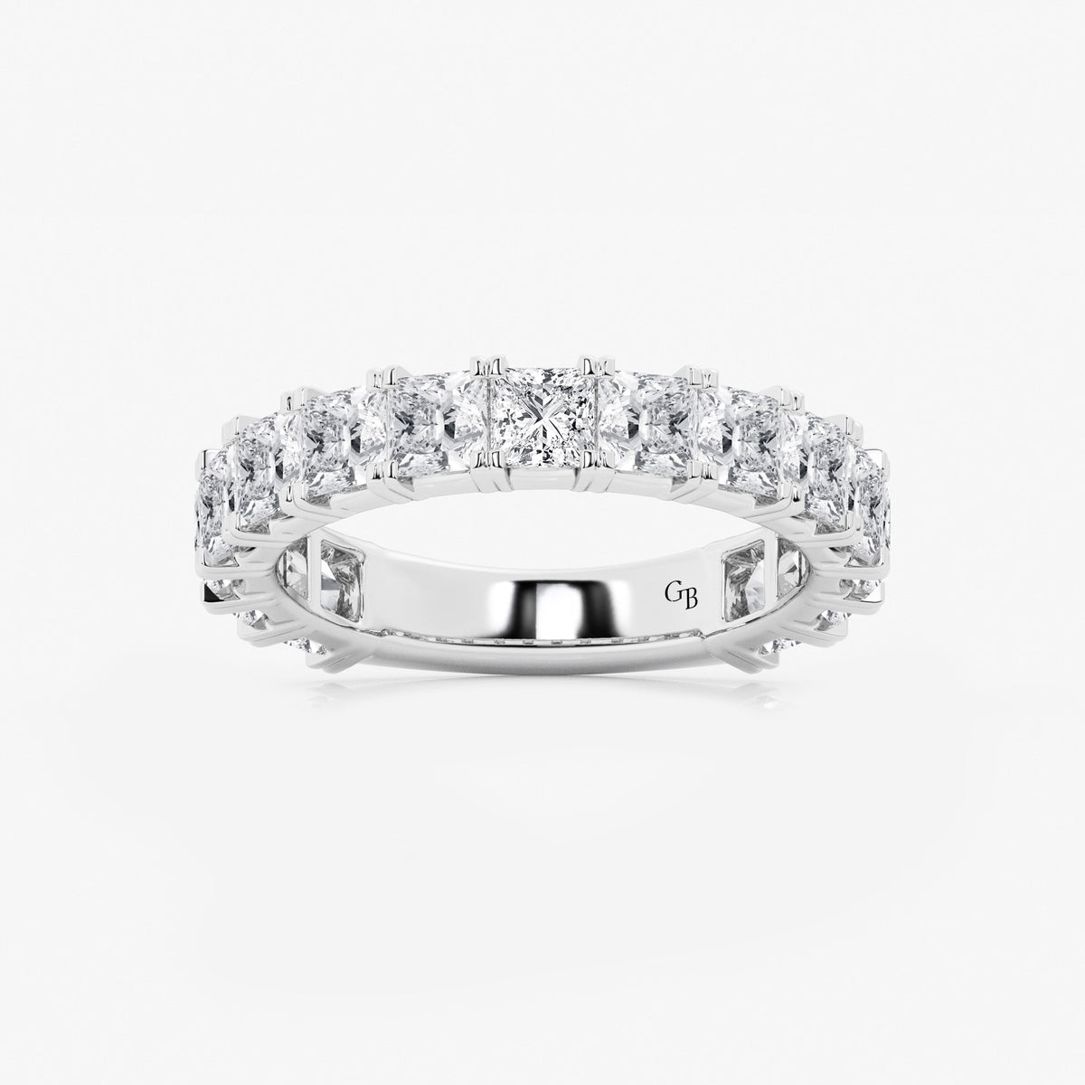 GWA056 - 3 ctw Princess Lab Grown Diamond Three Quarter Eternity Wedding Band