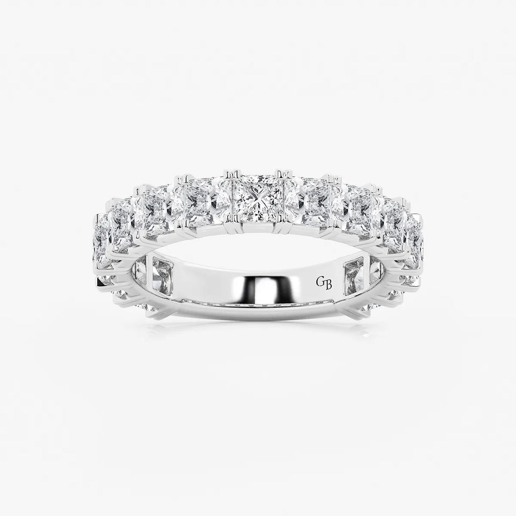 GWA056 - product video for 3 ctw Princess Lab Grown Diamond Three Quarter Eternity Wedding Band
