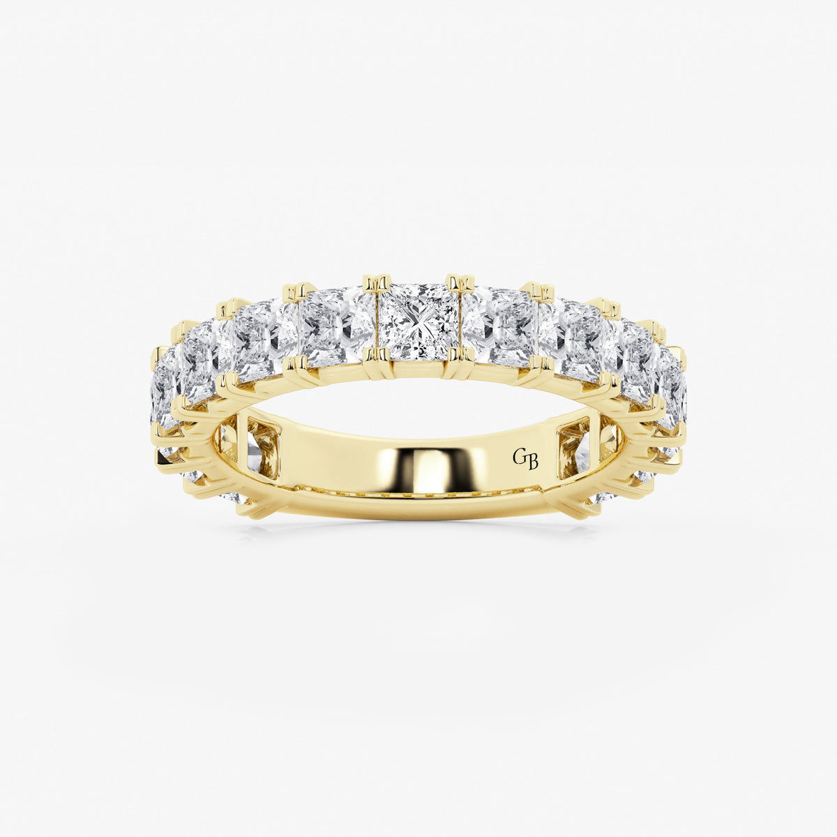 GWA056 - 3 ctw Princess Lab Grown Diamond Three Quarter Eternity Wedding Band