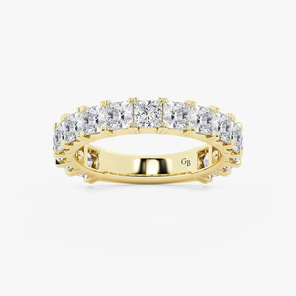 GWA056 - product video for 3 ctw Princess Lab Grown Diamond Three Quarter Eternity Wedding Band