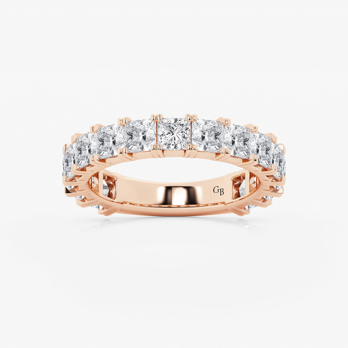 GWA056 - 3 ctw Princess Lab Grown Diamond Three Quarter Eternity Wedding Band