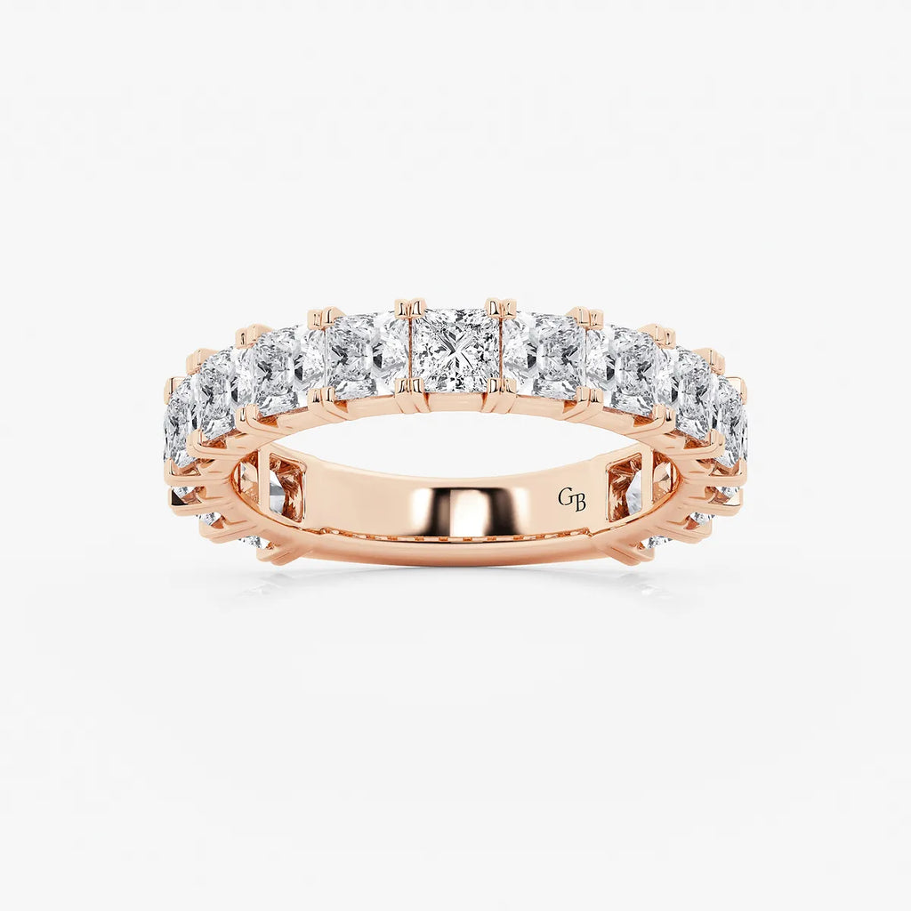 GWA056 - product video for 3 ctw Princess Lab Grown Diamond Three Quarter Eternity Wedding Band