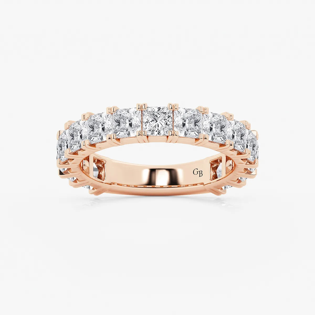 GWA056 - product video for 3 ctw Princess Lab Grown Diamond Three Quarter Eternity Wedding Band