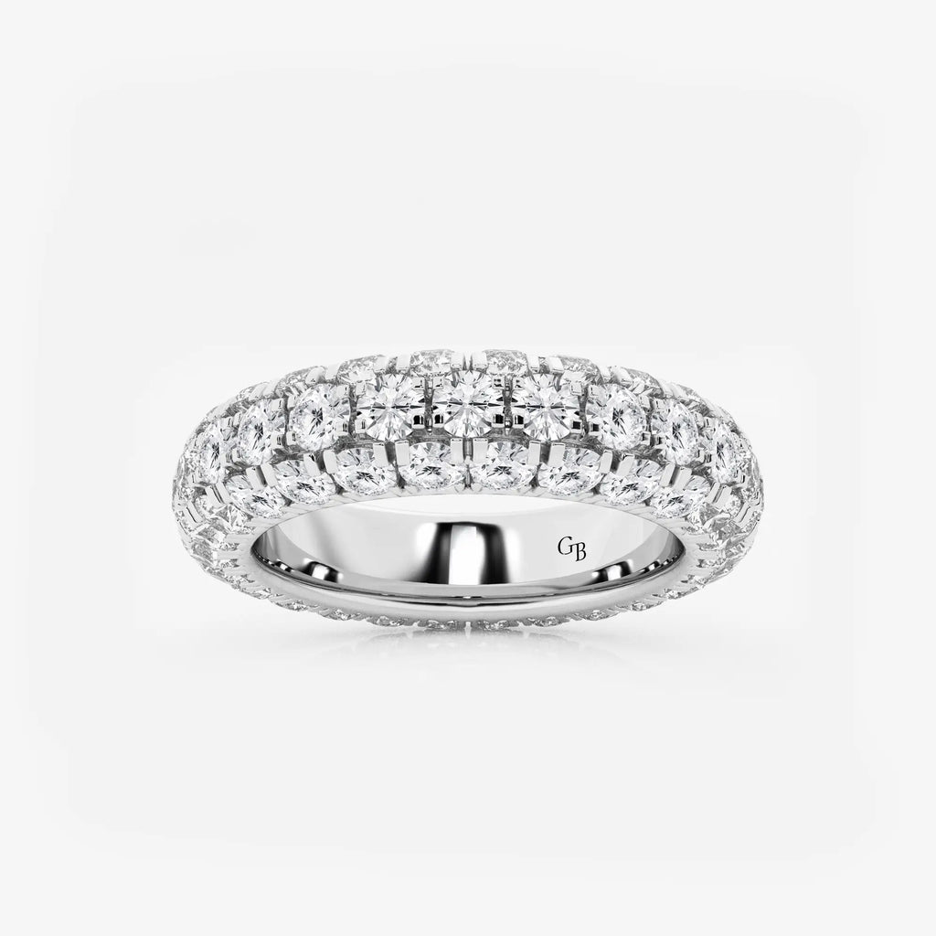 GWA057 - 3 ctw Domed Round Lab Grown Diamond Eternity Band - 4.8mm Width