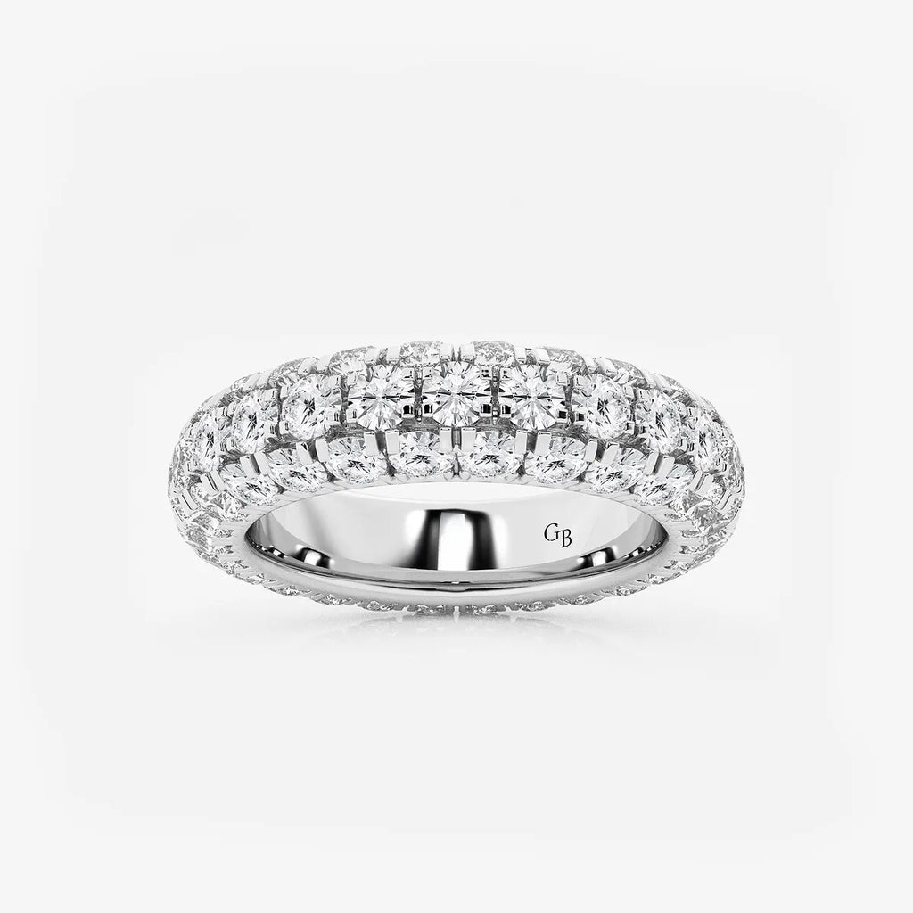 GWA057 - product video for 3 ctw Domed Round Lab Grown Diamond Eternity Band - 4.8mm Width