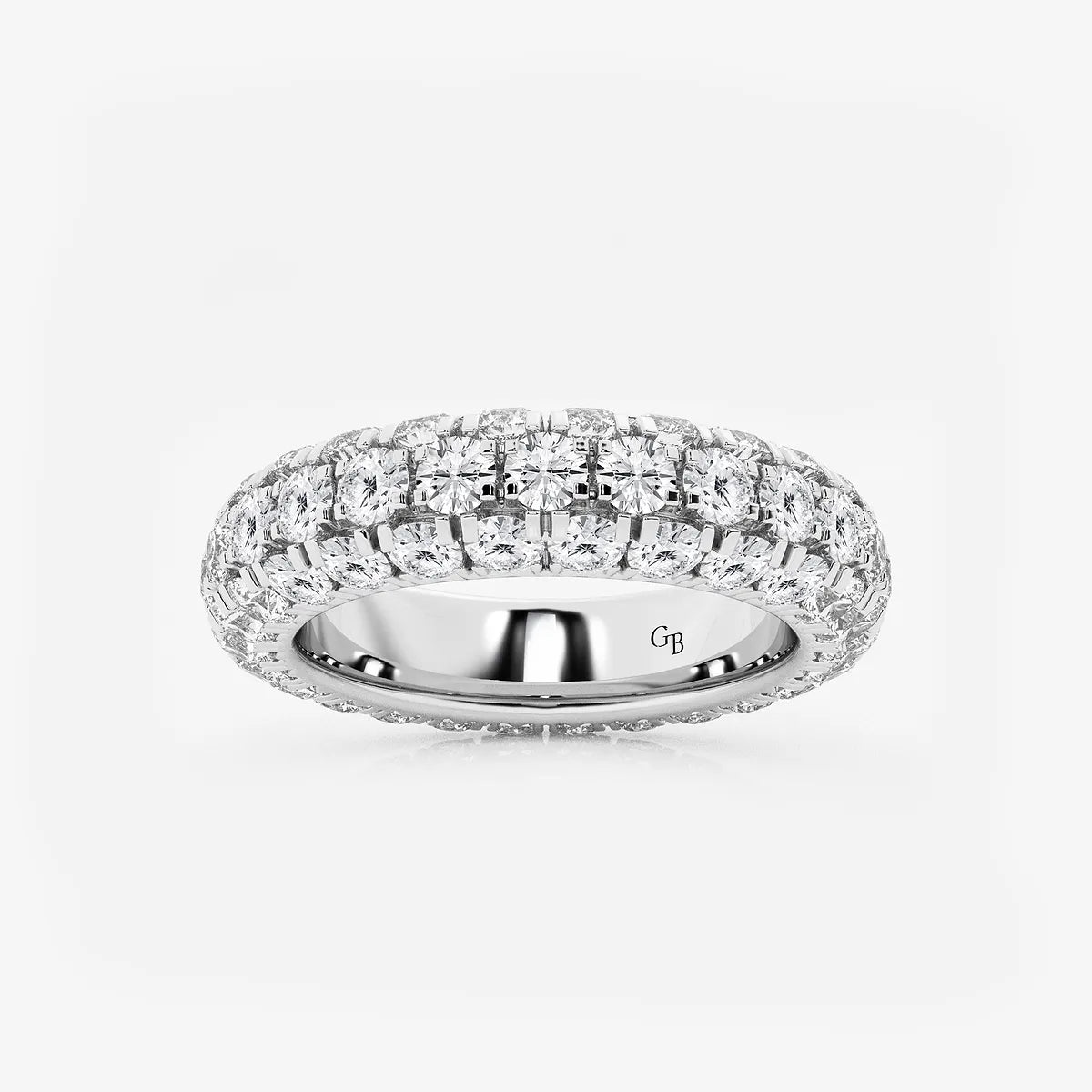 GWA057 - product video for 3 ctw Domed Round Lab Grown Diamond Eternity Band - 4.8mm Width