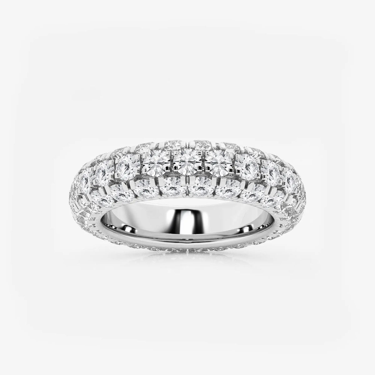 GWA057 - 3 ctw Domed Round Lab Grown Diamond Eternity Band - 4.8mm Width