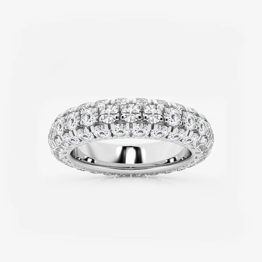GWA057 - product video for 3 ctw Domed Round Lab Grown Diamond Eternity Band - 4.8mm Width