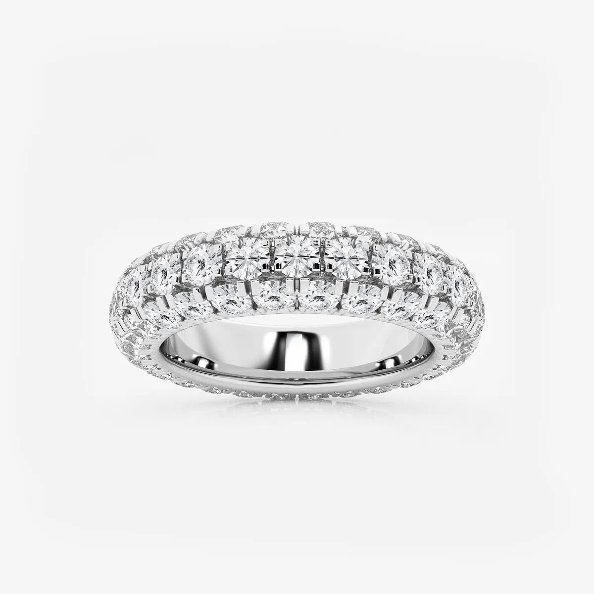 GWA057 - product video for 3 ctw Domed Round Lab Grown Diamond Eternity Band - 4.8mm Width
