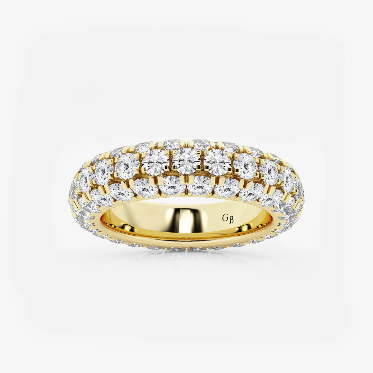 GWA057 - 3 ctw Domed Round Lab Grown Diamond Eternity Band - 4.8mm Width