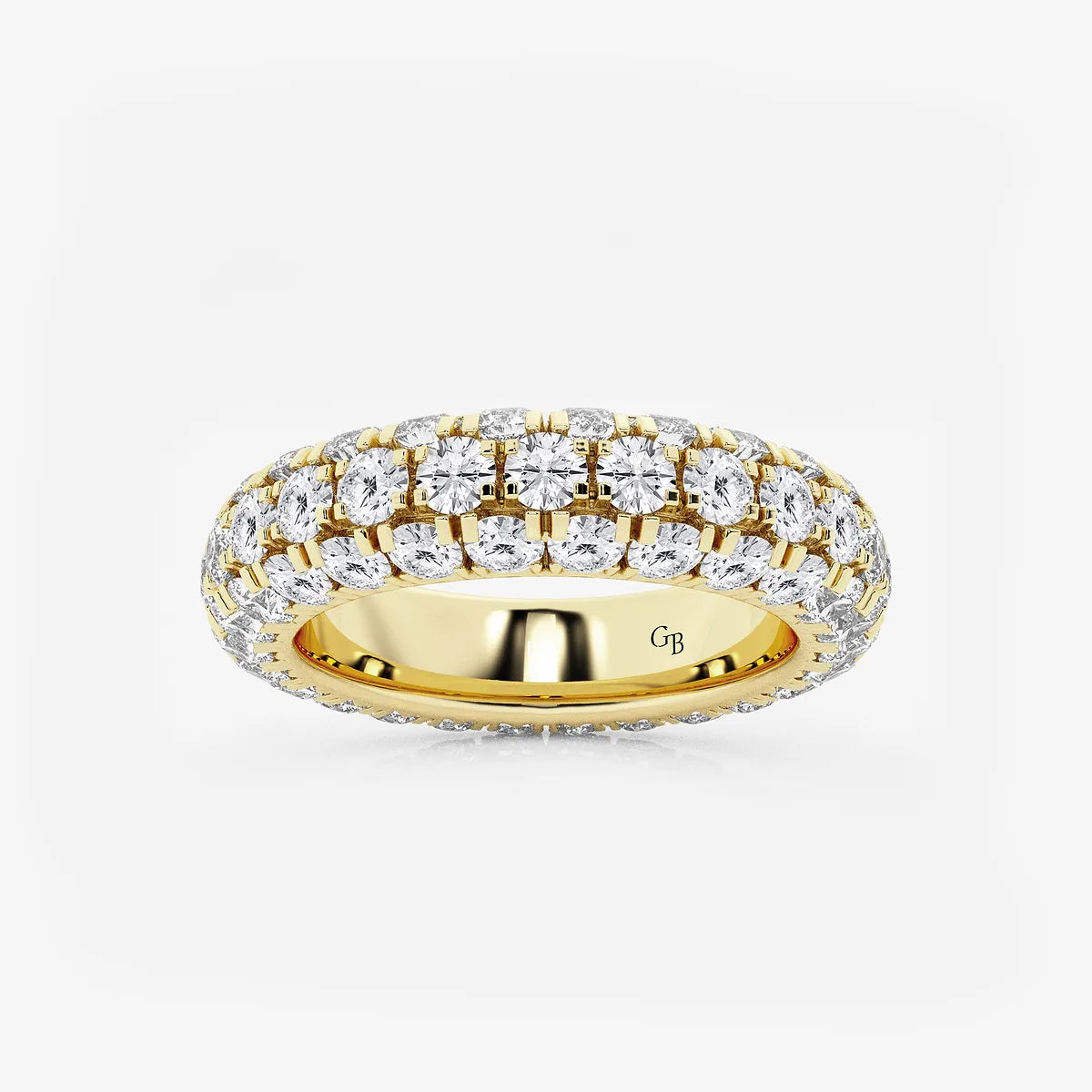 GWA057 - product video for 3 ctw Domed Round Lab Grown Diamond Eternity Band - 4.8mm Width