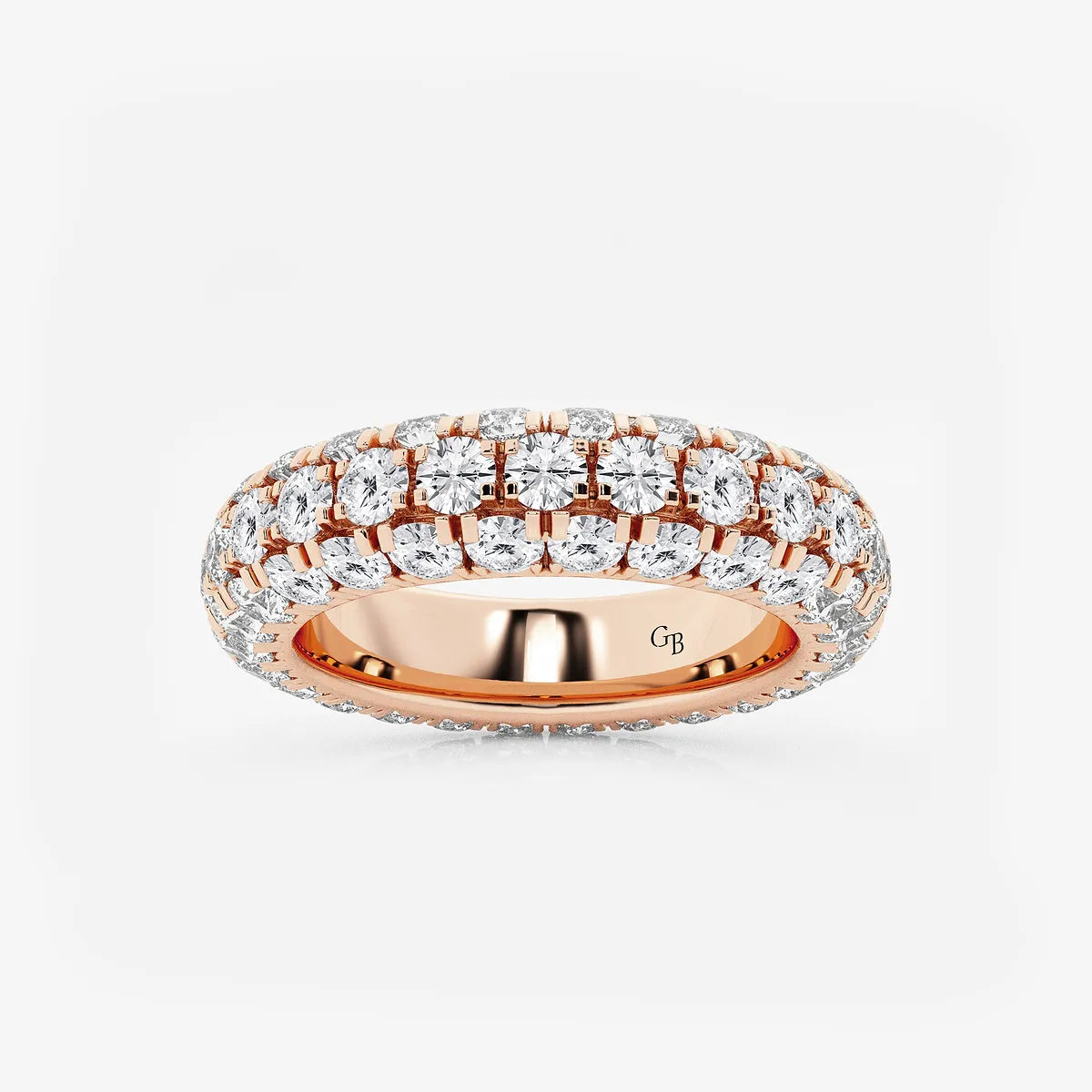 GWA057 - product video for 3 ctw Domed Round Lab Grown Diamond Eternity Band - 4.8mm Width