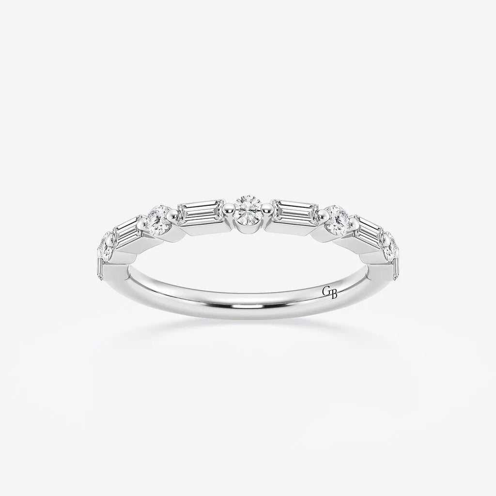 GWA058 - product video for 1/2 ctw Round and Baguette Lab Grown Diamond Eleven Stone Wedding Band